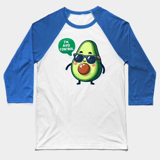 I'm Avocontrol: Smiling Guac Baseball T-Shirt by SimplyIdeas